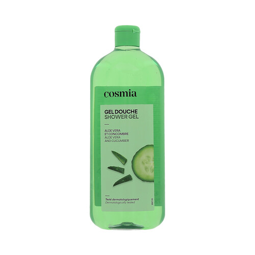 COSMIA Gel para baño o ducha con perfume de aloe vera y pepino 750 ml.