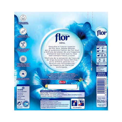 FLOR Suavizante azul 59 ds 1,062 l