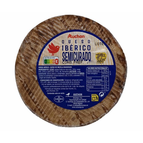 AUCHAN Queso mezcla semicurado mini Producto Alcampo