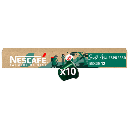 NESCAFÉ Farmers origins Café en cápsulas espresso South Asia I12, 10 uds.