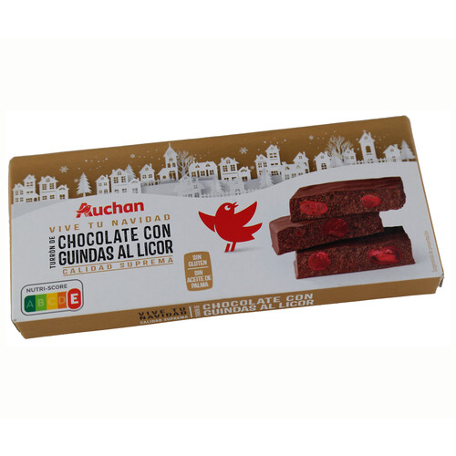 PRODUCTO ALCAMPO Turrón de chocolate con guindas al licor 200 g.