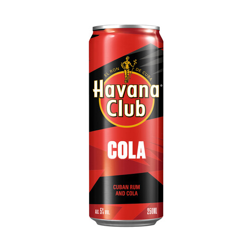 HAVANA CLUB Combinado de ron blanco cubano y cola (cubalibre) lata 25 cl.