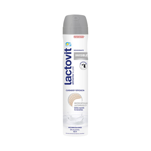 LACTOVIT Desodorante en spray para mujer, con acción antimanchas LACTOVIT Invisible 200 ml.