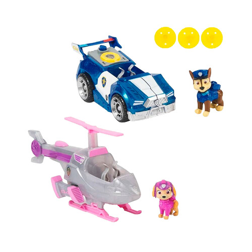 PATRULLA CANINA Mighty Movie pack de 2 vehículos con figuras.