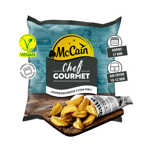 McCAIN Patatas con piel, prefritas, supercrujientes y congeladas McCAIN Chef gourmet 500 g.