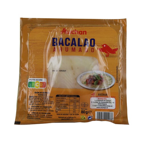 AUCHAN Bacalao ahumado 80 g. Producto Alcampo