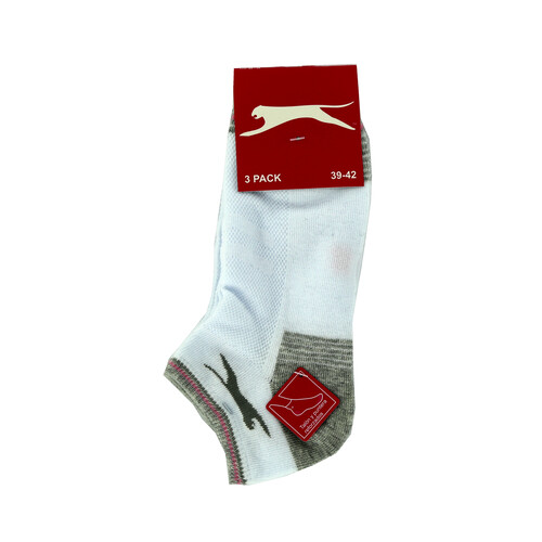 Lote de 3 pares de calcetines deportivos para mujer SLAZENGER, talla 39/42.