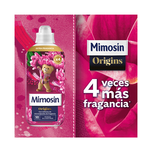 MIMOSIN Origins Suavizante concentrado con aroma a rosas silvestres 900 ml, 50 lavados.