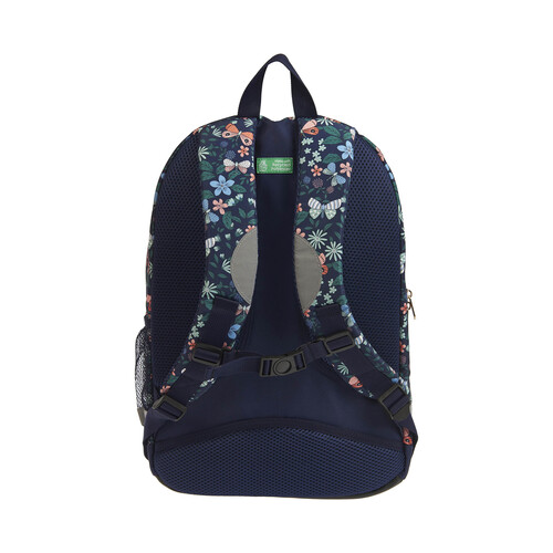 Mochila juvenil de 43cm, varios compartimentos, mariposas, ALCAMPO.