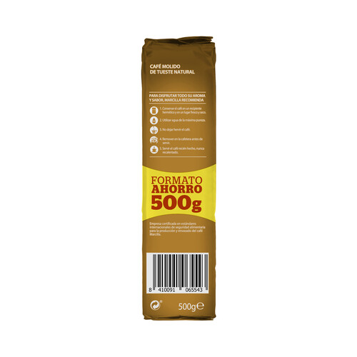 MARCILLA Café molido natural pack de 2uds x500 g.