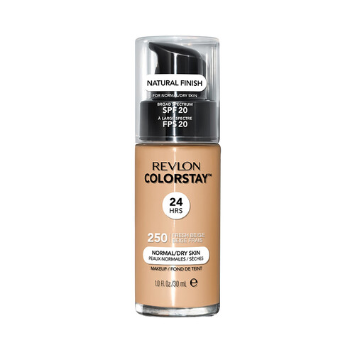 REVLON Colorstay Tono 250 Fresh beige Base de maquillaje líquida y de larga duración, para pieles normales a secas.