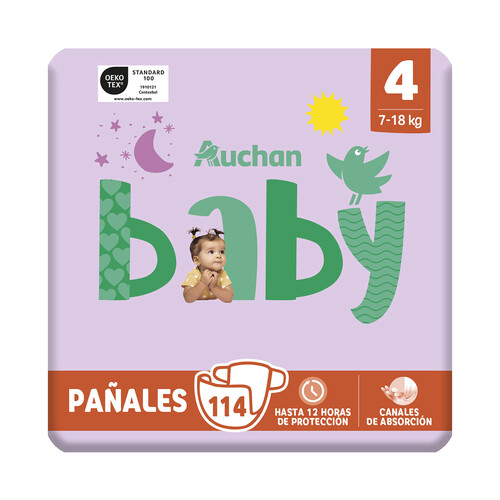 PRODUCTO ALCAMPO Baby Pañales talla 4 (7-18 kg) 114 uds.