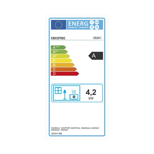 Estufa de gas butano CECOTEC ReadyWarm 4000 Slim Fold, potencia de calentamiento: 4200W, encendido automático, panel cerámico.