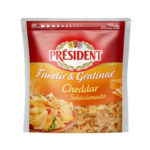 PRESIDENT Queso Cheddar rallado PRESIDENT 150g