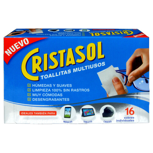 CRISTASOL Toallitas Limpia criistales y pantalles 16 uds.