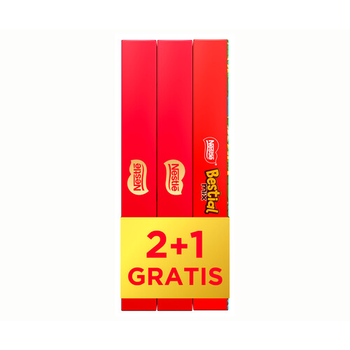 NESTLÉ Bombón caja roja + bestial 2 x 198 gr + 1 gratis 192 gr.