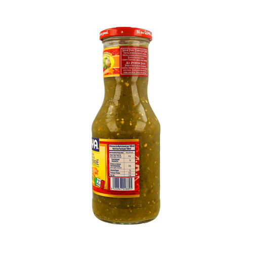 GOYA Salsa mexicana verde a base de tomate y chile jalapeño GOYA botella 500 g.