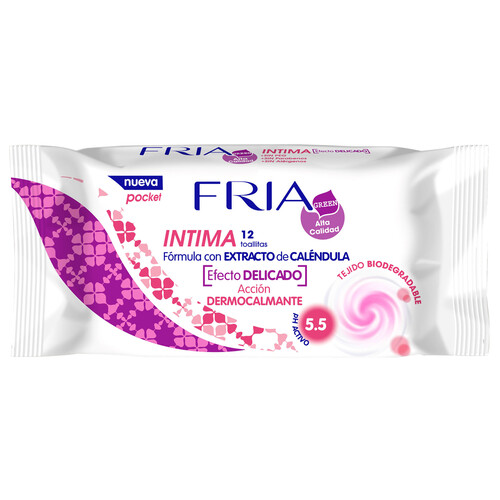 FRIA Toallitas para la higiene íntima con extracto de caléndula y acción dermocalmente FRIA 12 uds.