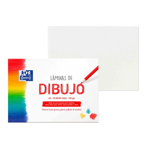 Sobre 10 Laminas Oxford Dibujo A4 130G Liso