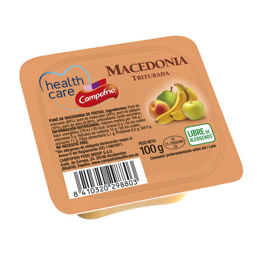 CAMPOFRÍO HealthCare Puré de macedonia de frutas 100 g.