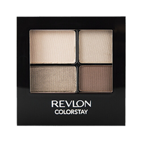 REVLON Colorstay Tono 500 Addictive Sombra de ojos con 4 tonos marrones de larga duración y con textura sedosa.