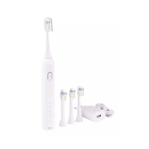 Cepillo de dientes eléctrico QILIVE Q5194 color blanco, 4 modos, incluye 4 cabezales.