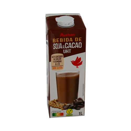 AUCHAN Bebida de soja con sabor a chocolate 1 l. Producto Alcampo