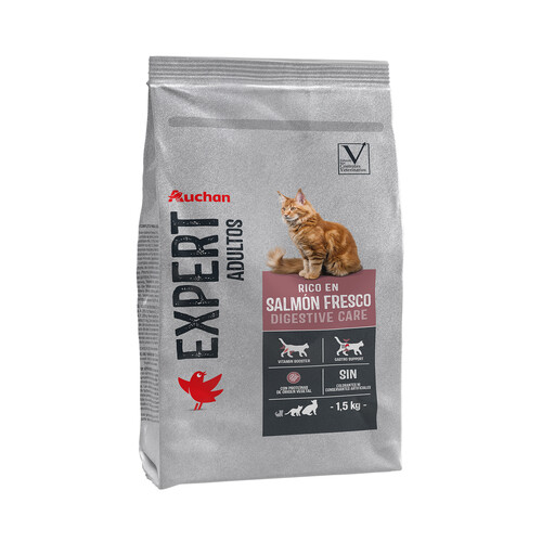 PRODUCTO ALCAMPO Alimento de gato seco estómagos sensibles Auchan expert 1,5 kg.