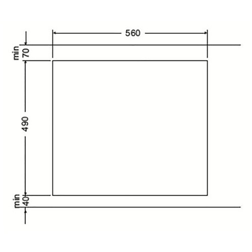 Placa de gas FAGOR, 4 quemadores, quemador WOK, encendido automático, H: 59cm, A: 52cm.