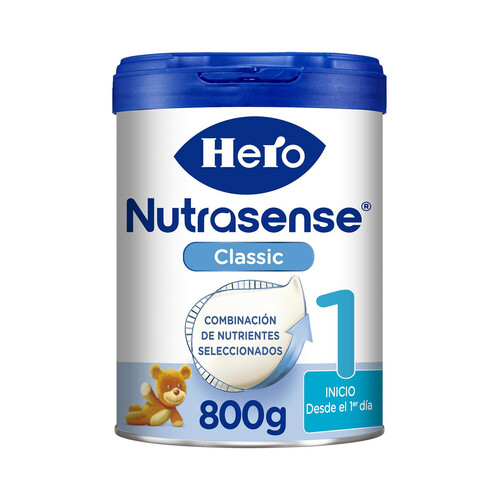 HERO Nutrasense classic 1 Preparado lácteo infantil (leche inicio), desde el primer día 800 g.