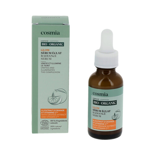 COSMIA Bio Sérum facial iluminador con extracto de naranja y vitamina C 30 ml.