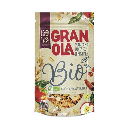 LA NEWYORKINA Granola bio manzana y jenjibre LA NEWYORKINA 275 g.