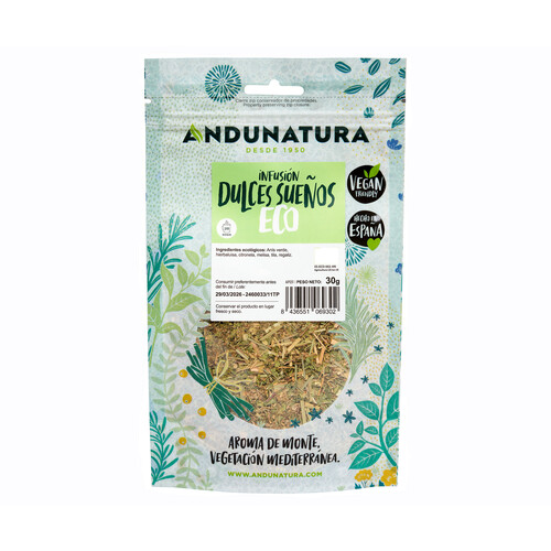 ANDUNATURA Tisana duerme bien bolsa kraft 30 g.