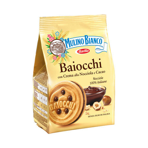 MULINO BIANCO Baiocchi Galletas con crema de cacao y avellanas 260 g.