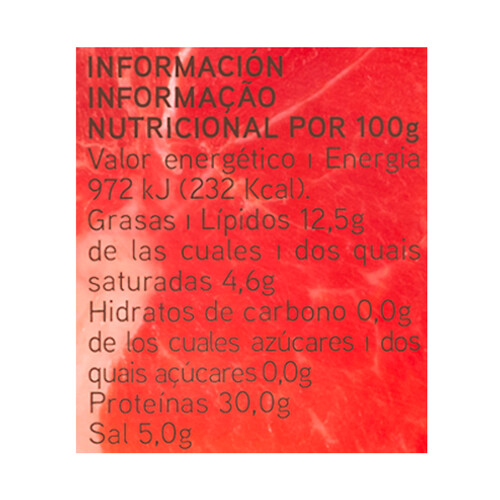 ELPOZO 1954 Jamón curado curce Duroc, cortado en medias lonchas 50 g.