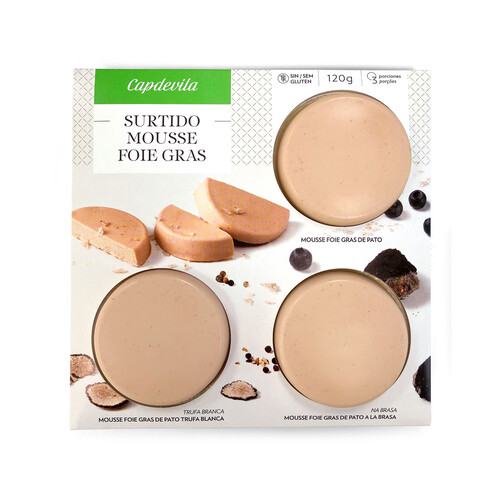 CAPDEILLA Surtido de mousse de foie gras de pato Extreme 3 x 90 g.