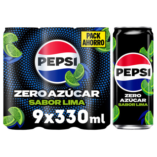 PEPSI Lima Zero azucar pack de 9 uds. x 33 cl.