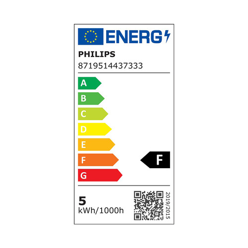 Bombilla Led inteligente E14, WiFi, 4,9W=40W, blanco + RGB multicolor, PHILIPS.