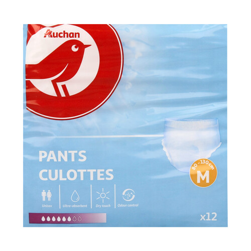 PRODUCTO ALCAMPO Pants de incontiencia unisex ultra absorbente talla M (80 - 130 cm) PRODUCTO ALCAMPO 12 uds.