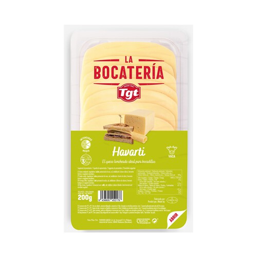 FLOR DE BURGOS Queso lonchas havarti FLOR DE BURGOS LA BOCATERÍA 200 g.