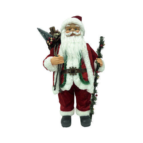 Figura de Papá Noel 60cm con saco y bastón, ACTUEL.