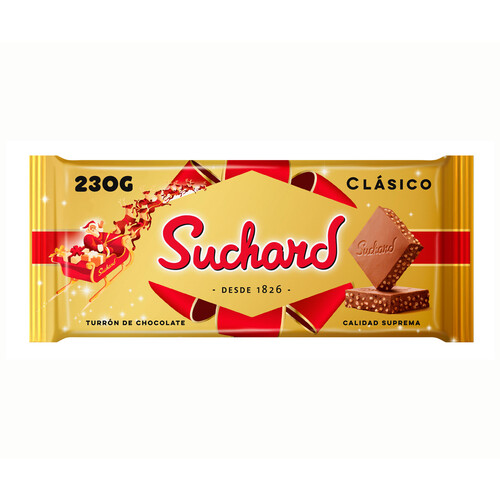 SUCHARD Turrón clásico de chocolate crujiente 260 g.