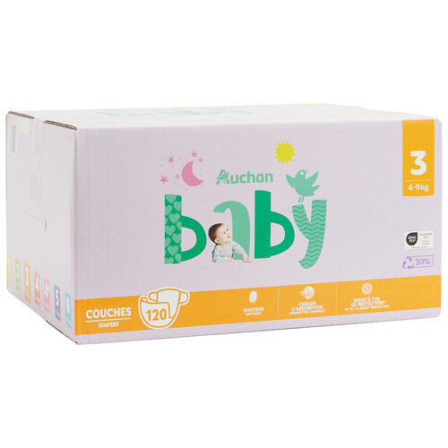 PRODUCTO ALCAMPO Baby Pañales talla 3 (4-9 kg) 120 uds.