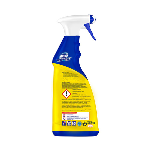 NEUTREX Aditivo de lavado contra manchas de sudor, desodorante y el mal olor NEUTREX Transpirex 600 ml.