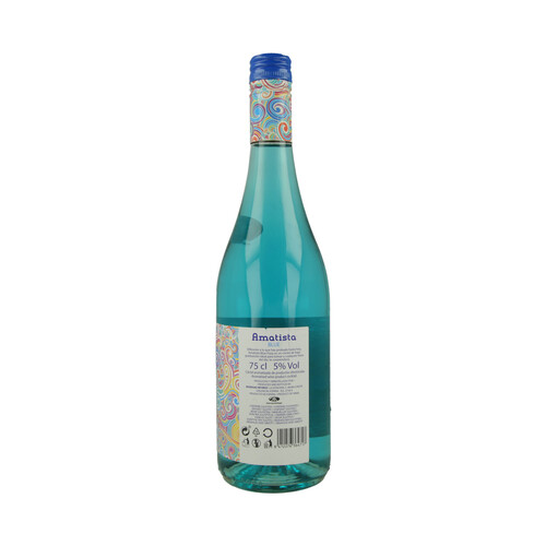 AMATISTA Blue fizzy Cocktel aromatizado de color azul y baja graduación botella de 75 cl.