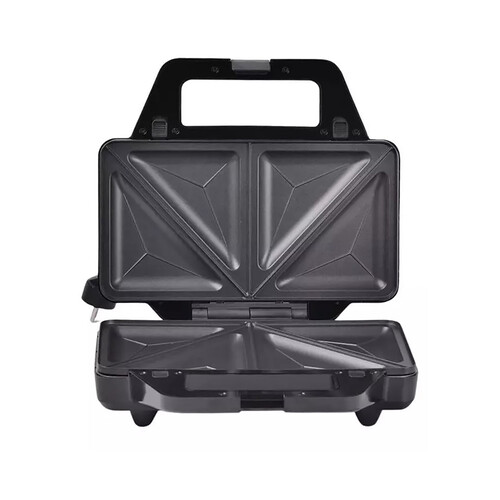 Sandwichera Qilive Q5508 de color negro,1000W, capacidad para 2 sandwiches, luz indicadora y placas antiadherentes.