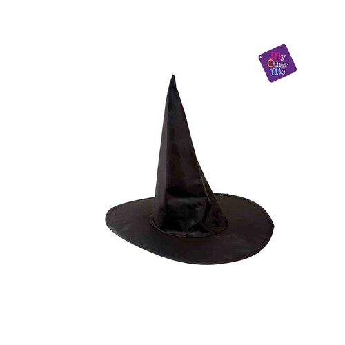 Sombrero de bruja de 58cm color negro.