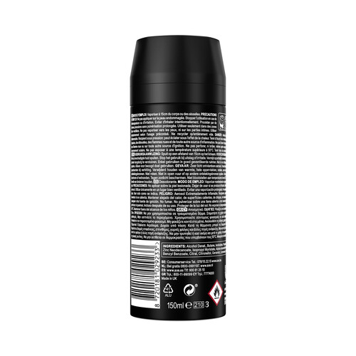 AXE Black Desodorante en spray para hombre con protección antitranspirante hasta 48 horas 150 ml.