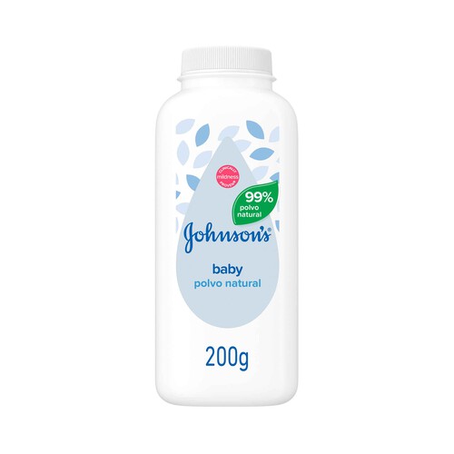 JOHNSON'S Polvo 99% natural a base de plantas (formulado con Maicena) 200 g.