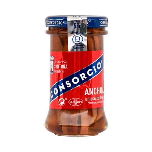 CONSORCIO Anchoas en aceite de oliva CONSORCIO 55 g.